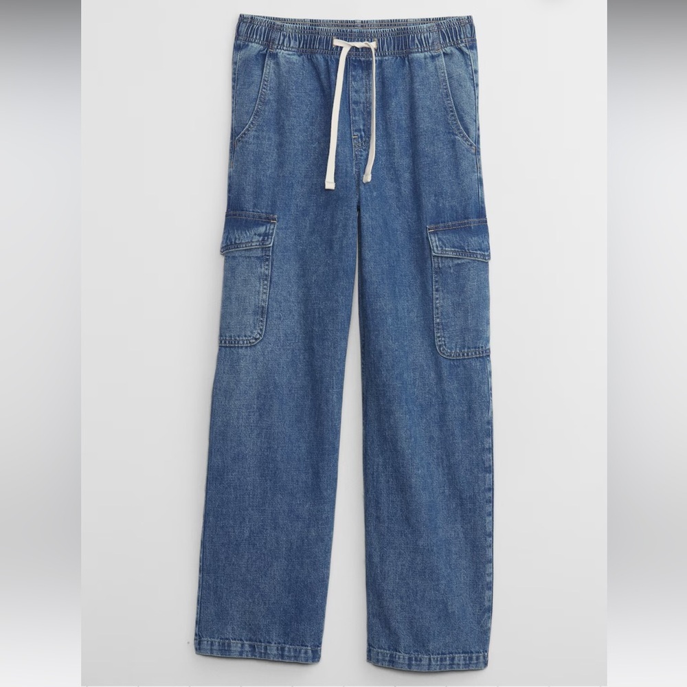 GAP High Rise Wide-Leg Cargo Pull-On Jeans XS